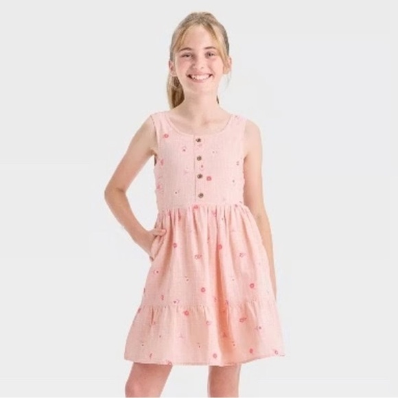 Cat & Jack Other - Cat and Jack Peach Pink Sleeveless Kids Dress XL Plus